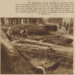 874430 Afbeelding van de archeologische opgravingen ter hoogte van het standbeeld van Jan van Nassau op het Domplein te ...
